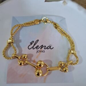 PULSERA BORLA ACERO DORADO