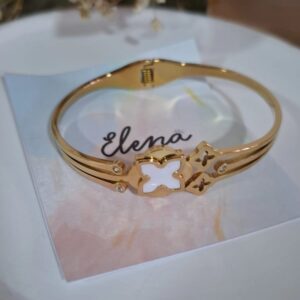 Brazalete con nacar  Acero dorado